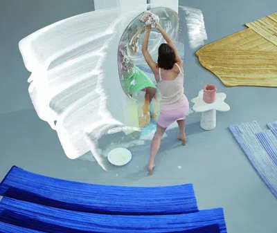 Cc-tapis Rugs Blue Uni In Blue