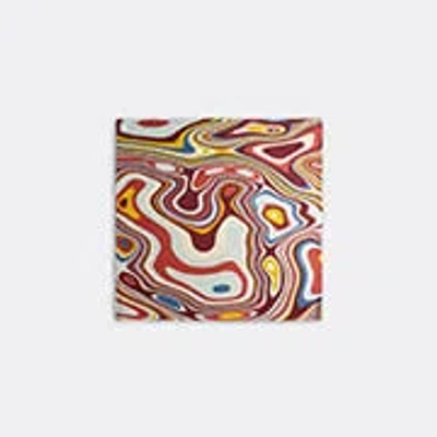 L'objet Linen Sateen Waves Set Of 4 Napkins In Red