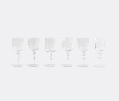 Bitossi Home Set Of Six Assorted Goblets In Clear