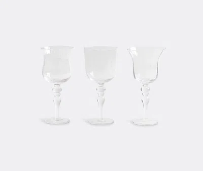 Bitossi Home Set Of Six Assorted Goblets In Clear