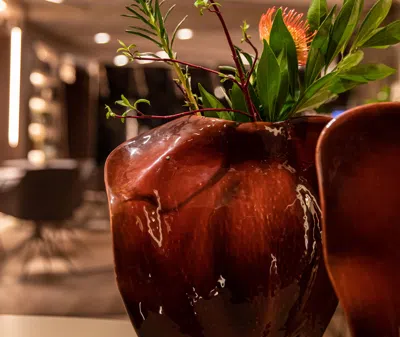 Bordallo Pinheiro 'amazónia' Glazed Vase In Brown