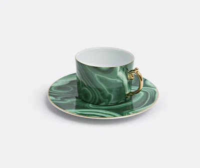 L'objet Malachite Tea Cup Set In Green, Gold