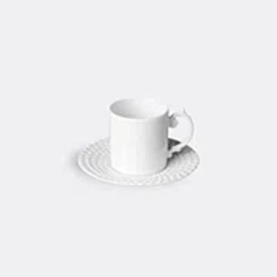 L'objet Haas 2-piece Mojave Porcelain Espresso Cup & Saucer Set In White
