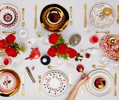 Bitossi Home 4 Piece Lampo Deep Plate Set In Multicolor