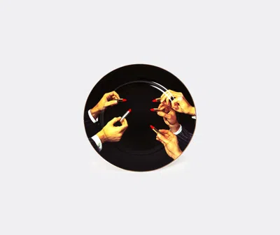 Seletti Lipsticks Porcelain Dinner Plate In Black/multicolor