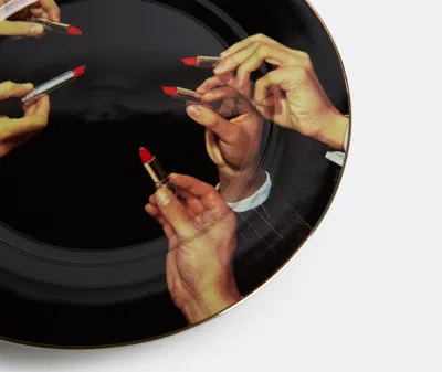 Seletti Lipsticks Porcelain Dinner Plate In Black/multicolor