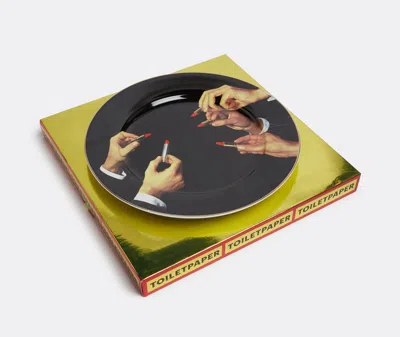 Seletti Lipsticks Porcelain Dinner Plate In Black/multicolor