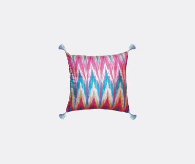 Les-ottomans Patterned-jacquard Silk Cushion In Multicolor