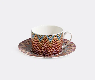 Missoni Zigzag Jarris Teacup And Saucer In Multicolour