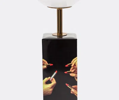 Seletti Lipsticks Table Lamp In Black/gold/multicolor