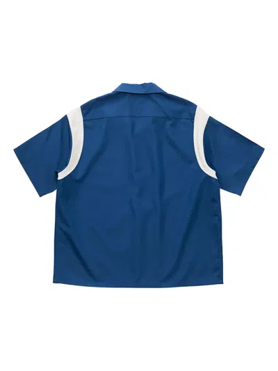 Visvim Douglas Bowling-stripe Shirt In Blue