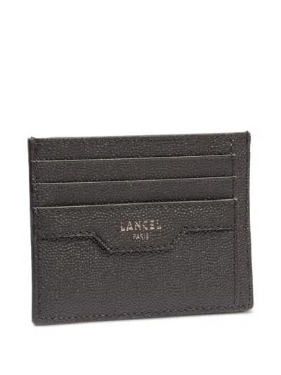 Lancel Leather Card Holder In Gray