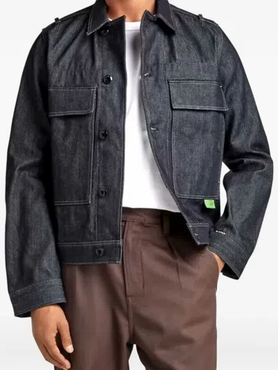 G-star Raw Utility Flap-pocket Denim Jacket In Blue