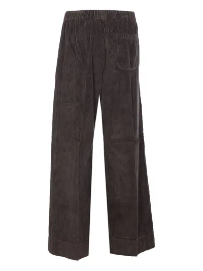 True Avenue Elasticated-waist Corduroy Trousers In Brown