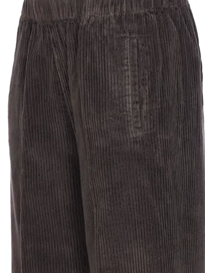 True Avenue Elasticated-waist Corduroy Trousers In Brown