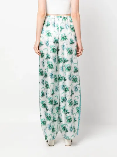 Max Mara All-over Graphic-print Trousers In Green