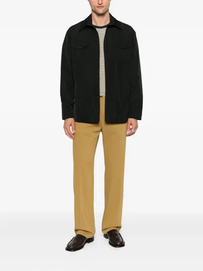 Aspesi Buttoned Flap-pocket Shirt Jacket In Black