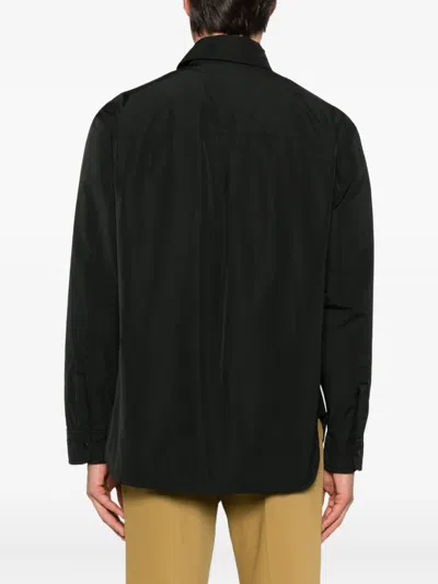 Aspesi Buttoned Flap-pocket Shirt Jacket In Black