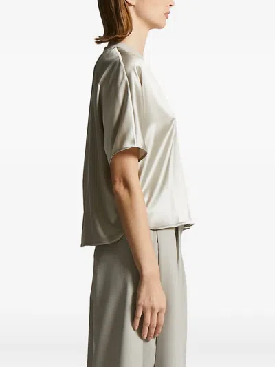 Peserico Satin-trimmed Boxy Top In Gold