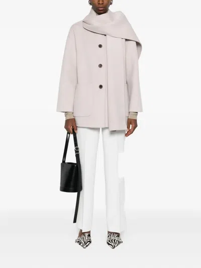 The Dynamis Studio Patch-pockets Buttoned Single-breasted Coat In Neutral