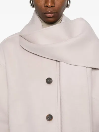 The Dynamis Studio Patch-pockets Buttoned Single-breasted Coat In Neutral