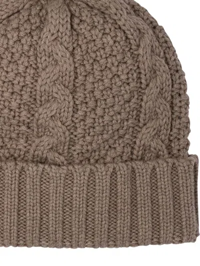 粗绞花针织套头帽