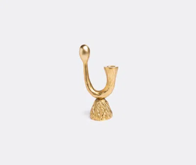 L'objet Horn Candle Stick Holder In Antique Gold