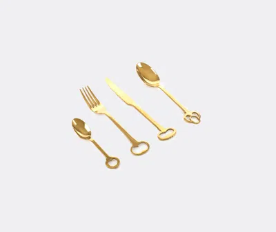 Seletti Keytlery Gold-toned Stainless Steel Cutlery 24-piece Set