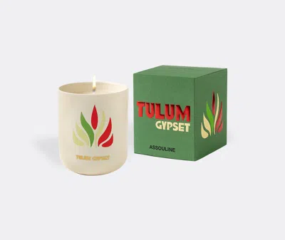 Assouline Tulum Gypset Travel From Home Candle White In Green
