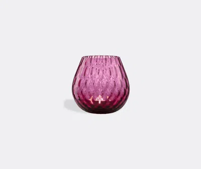 Nasonmoretti Glass Candle Holder In Ruby Red