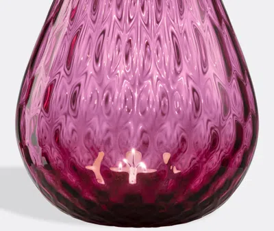 Nasonmoretti Glass Candle Holder In Ruby Red