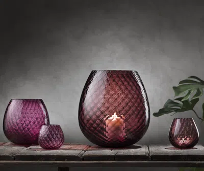 Nasonmoretti Glass Candle Holder In Ruby Red