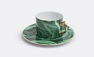 L'objet Malachite Tea Cup Set In Green, Gold