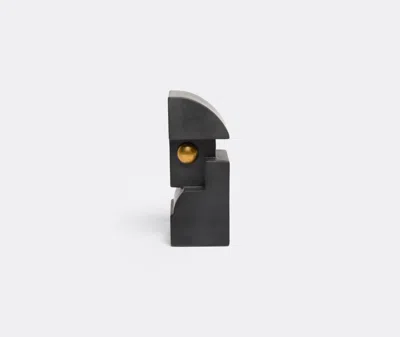 L'objet Cubisme Earthenware Bookend In Black, Gold