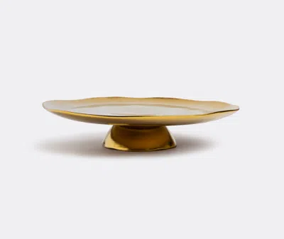 Bitossi Home La Tavola Scomposta Cake Stand In Gold Irregular Edge