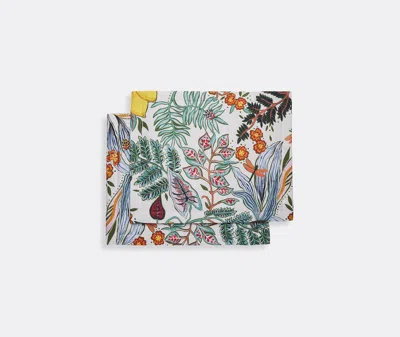 La Doublej Botanical Print Tablemats (set Of 2) In Multicolor