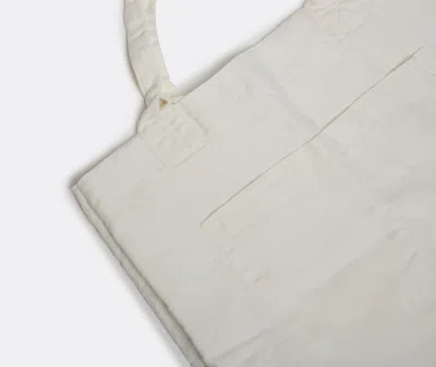 Once Milano Linen Weekend Tote Bag In White