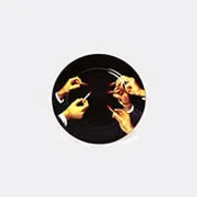 Seletti Lipsticks Porcelain Dinner Plate In Black/multicolor