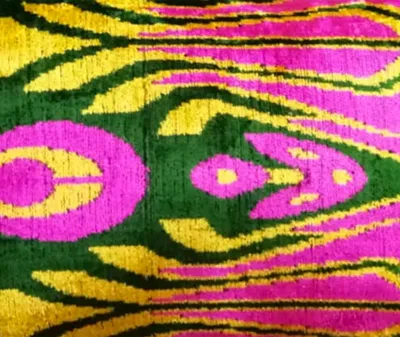 Les-ottomans Abstract-print Silk Cushion In Multicolor