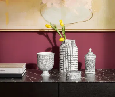 Cassina Post Scriptum Porcelain Container In Black And White