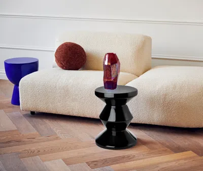 Polspotten Black Zig Zag Stool In Black