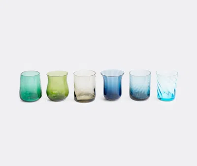 Bitossi Home Set Of Six Assorted Tumblers In Blue, Green