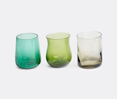 Bitossi Home Set Of Six Assorted Tumblers In Blue, Green