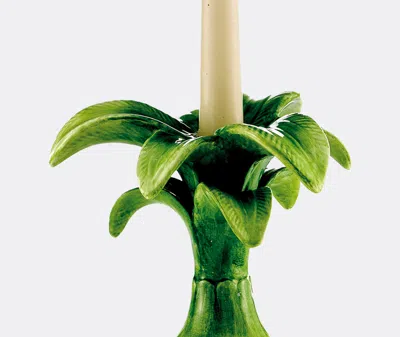 Les-ottomans Small Palm Porcelain Candle Holder In Multicolor