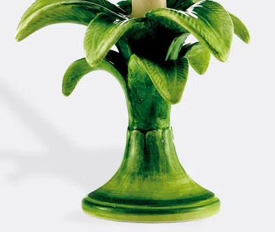 Les-ottomans Small Palm Porcelain Candle Holder In Multicolor