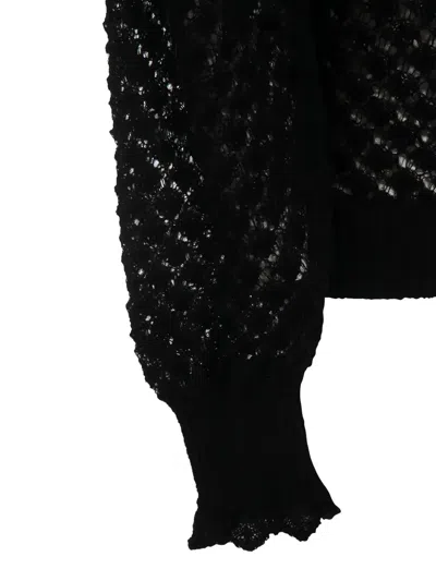 Twinset Twin-set Open Knit Sweater In Black