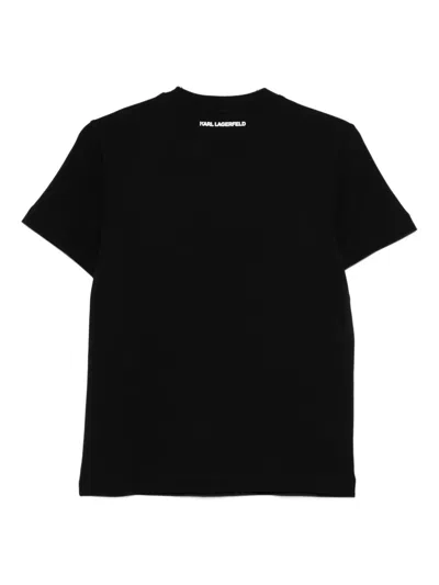 Karl Lagerfeld Ikon Choupette Aquarelle T-shirt In Black