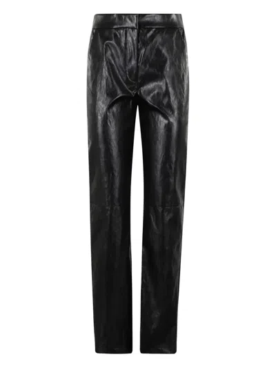 Federica Tosi Black Leather Effect Pants In Black