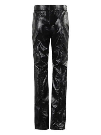 Federica Tosi Black Leather Effect Pants In Black