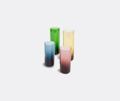 La Doublej X Salviati Set Of Four Murano Highball Glasses In Multicolor